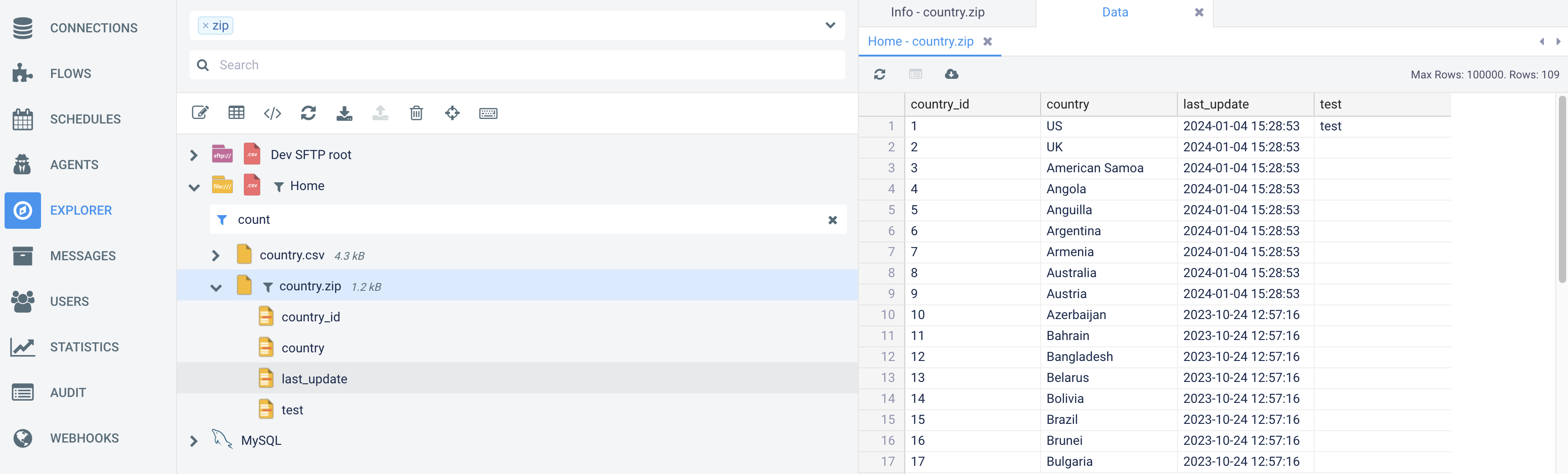 Read gz and zip files in ETL transformations – Etlworks Support