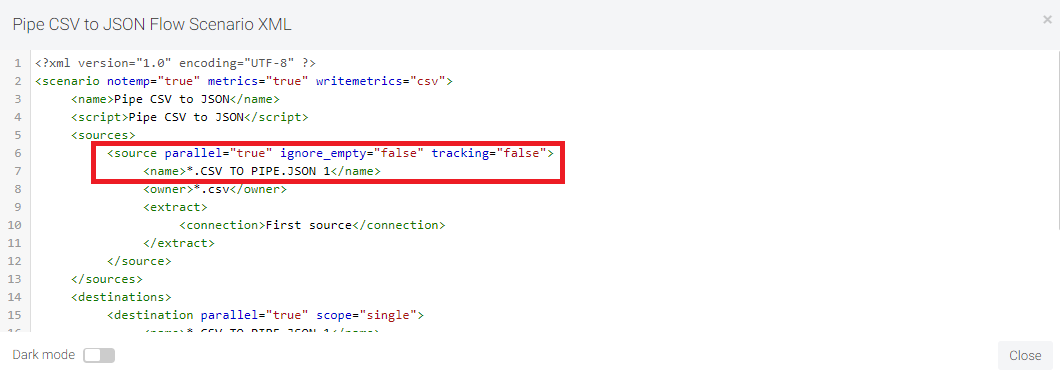 Source filename in XML