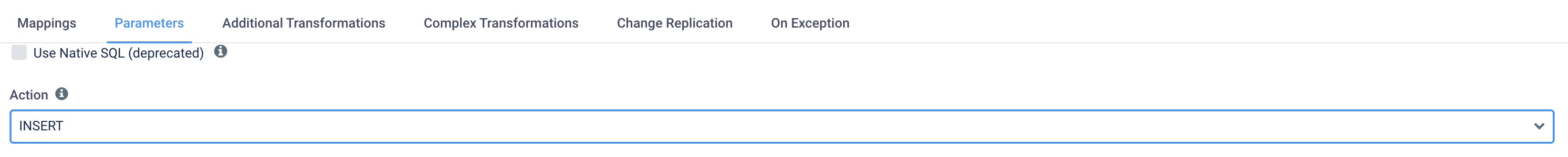 SQL Action parameter