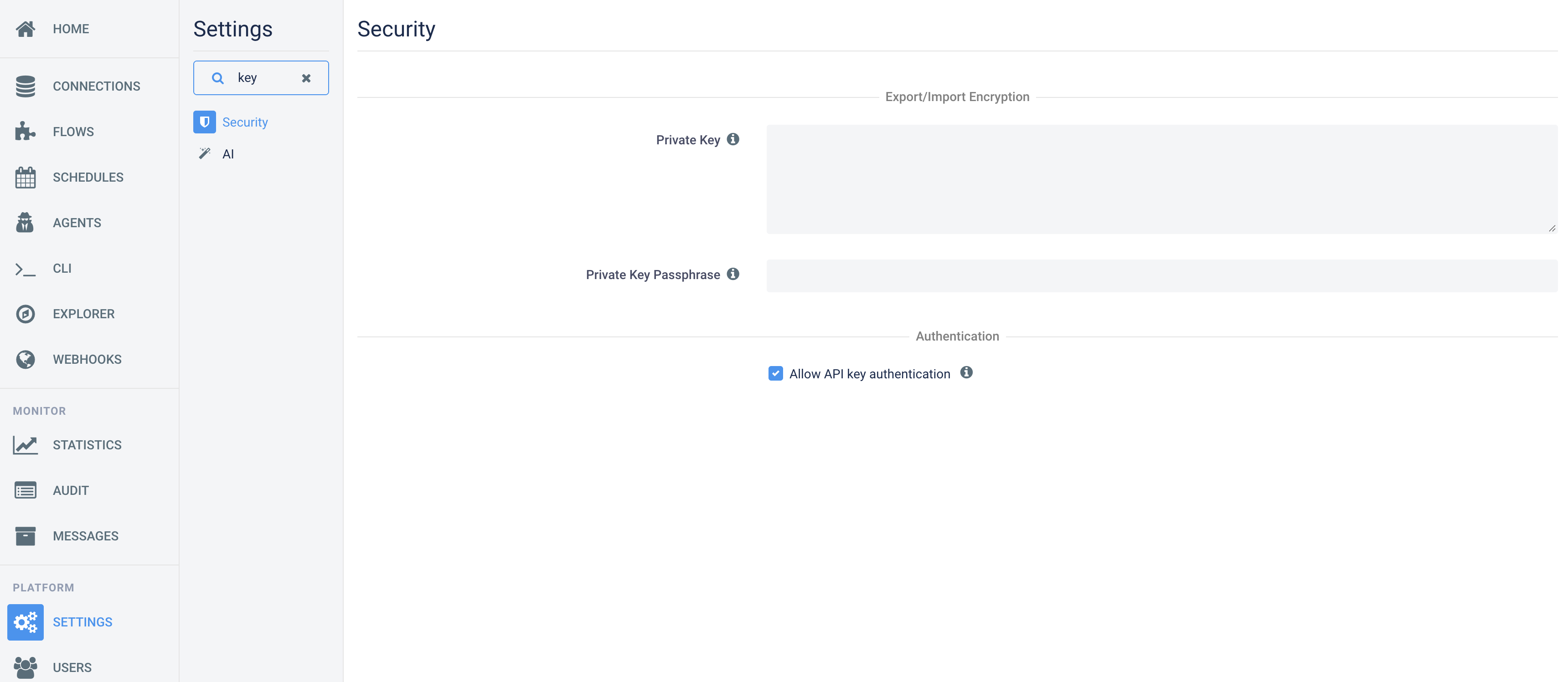 Properties and settings search