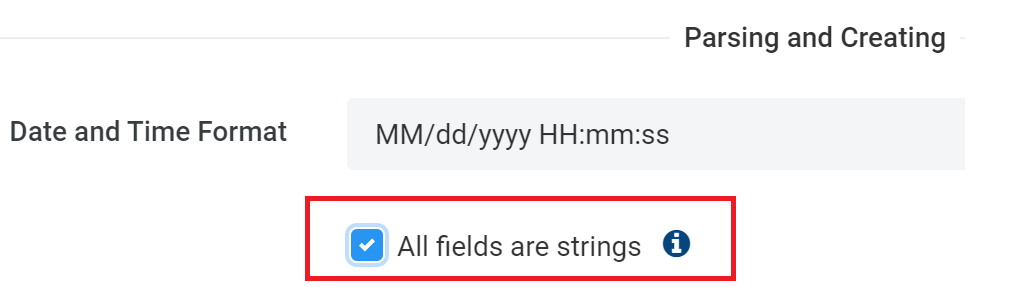 All fields are strings