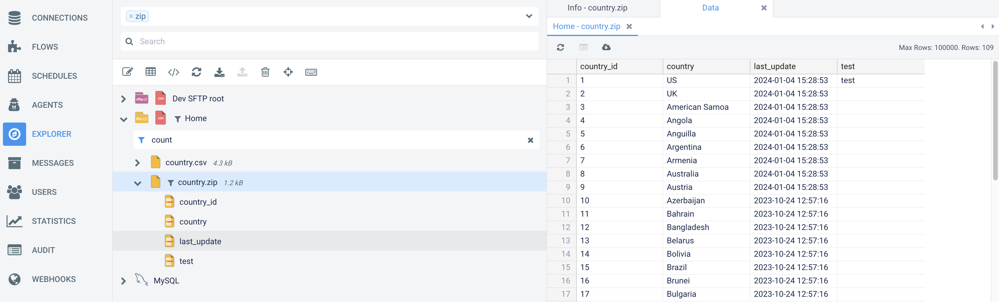 Inline unzip in Explorer