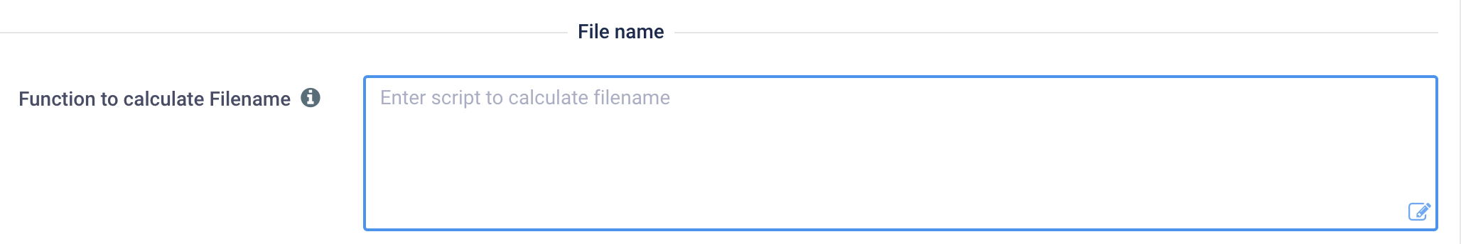 Filename function on a format