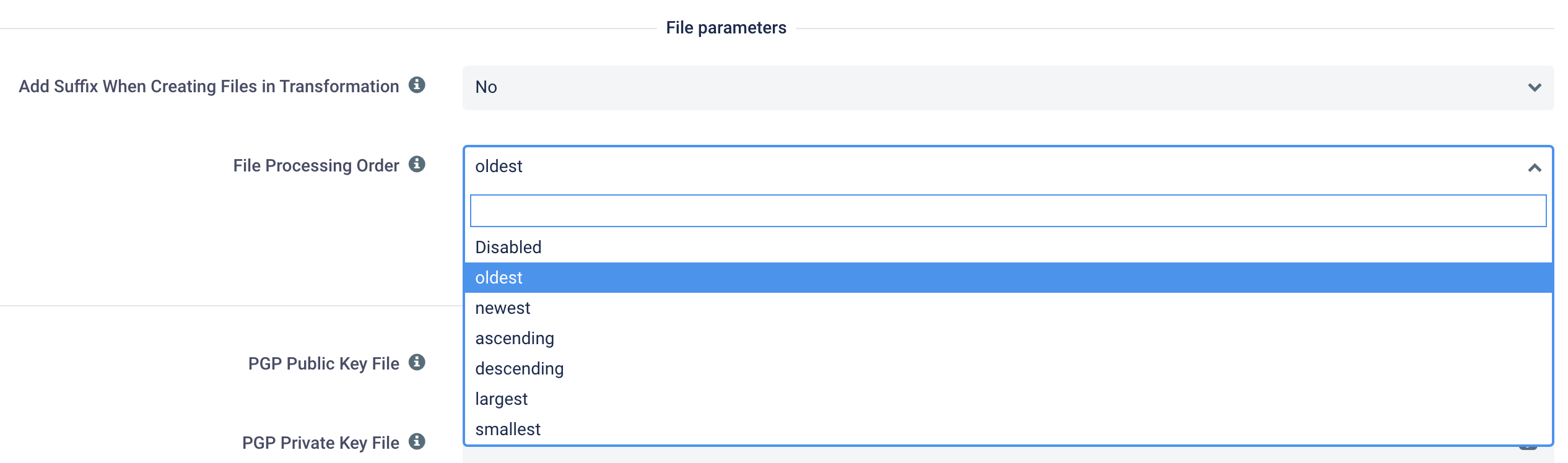 File processing order