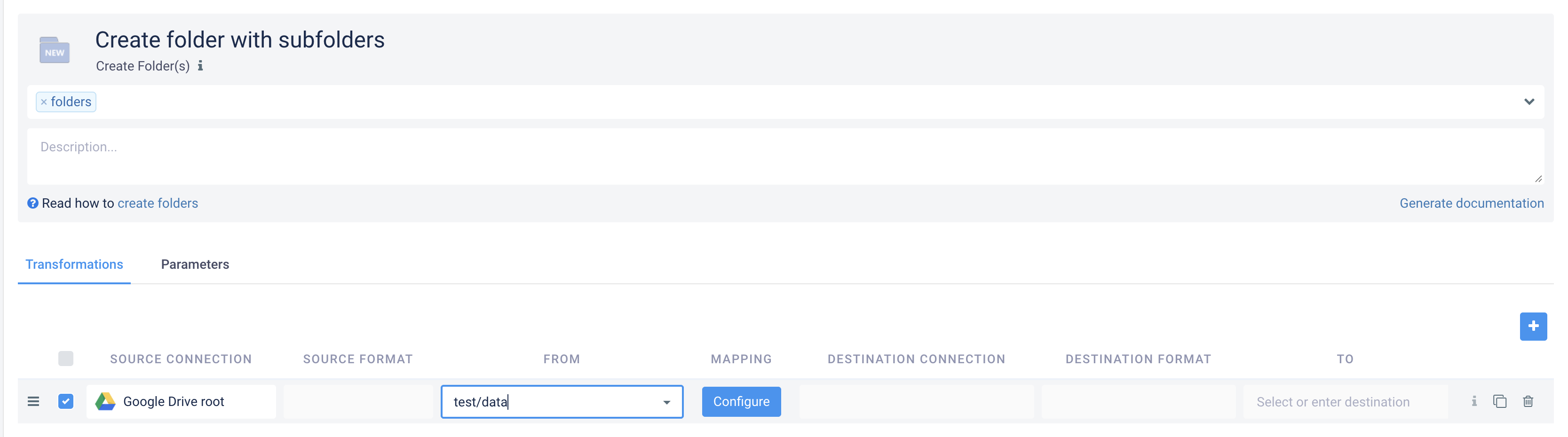 Create Folder flow