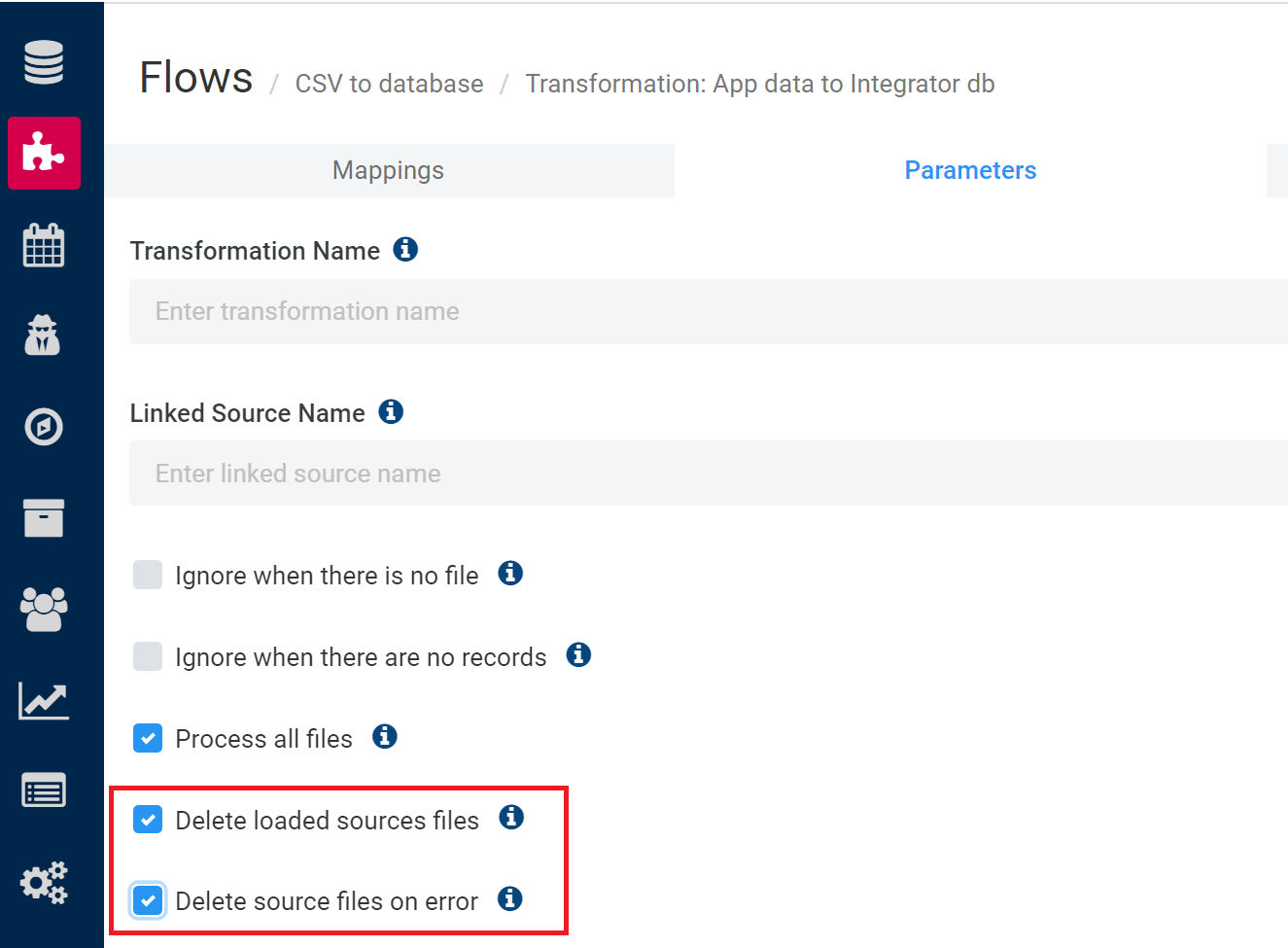 Delete loaded source files